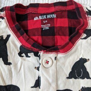 Little Blue House Black Bears/Bear Bum Union Suit Pajamas